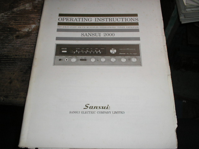 2000 AM FM Tuner Amplifier Operating Instruction Manual
